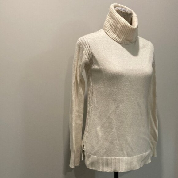 J.Crew XS Turtleneck Sweater Cream Wool Soft Knit Pullover - Picture 6 of 11